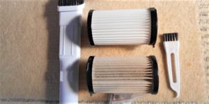 新品フィルターと使用後のフィルター
